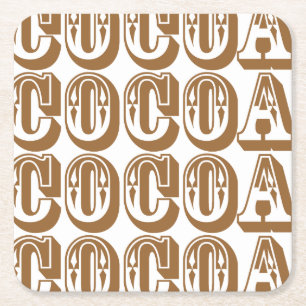 Cacao Vierkante Kartonnen Onderzetter