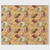 Cacaobonen, chocoladebloemen, Natuur-cadeaus Cadeaupapier (Vlak)