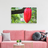 cacaodraden rood canvas afdruk (Insitu (Woonkamer))