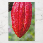 cacaodraden rood voedselcontainer etiket (Enkel label)