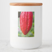 cacaodraden rood voedselcontainer etiket (Voorkant)