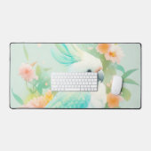 Cacatoès Floral Pastel Aqua Éthéré (Clavier et souris)