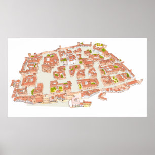 Caceres Spanje Medieval stad Poster