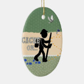 CACHE AAN! GEOCACHER KERAMISCH ORNAMENT (Rechts)