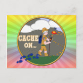 CACHE AAN! GEOCACHING GRANNY GRAY HAIR BRIEFKAART (Voorkant)