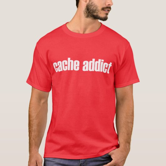 Cache Addict - donker T-shirt (Voorkant)