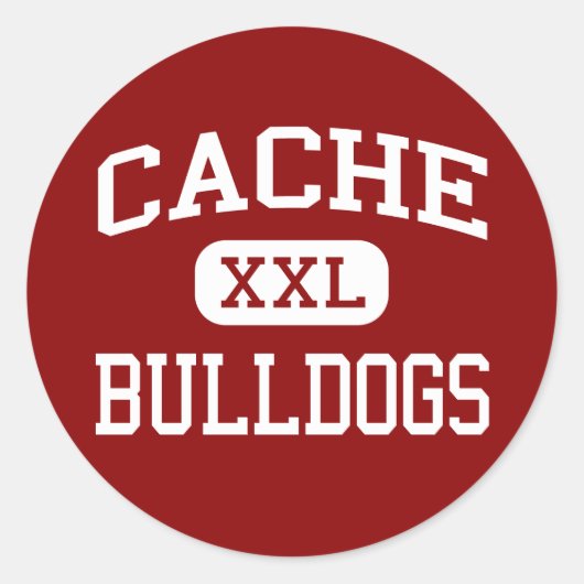 Cache - Bulldogs - High School - Cache Oklahoma Ronde Sticker (Voorkant)