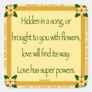 Caché dans un autocollant