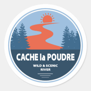 Cache la Poudre Wild and Schilderachtig River Ronde Sticker