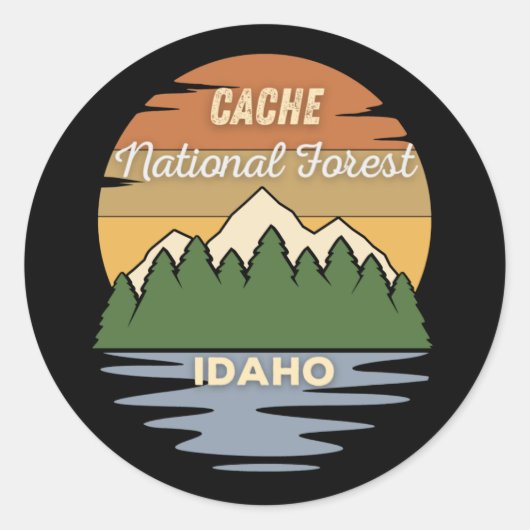 Cache National Forest Idaho Classic Ronde Sticker (Voorkant)