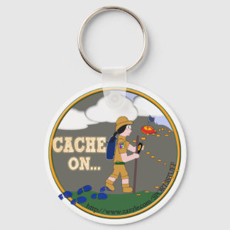 CACHE ON GIRL - GEOCACHING MOTTO SLOGAN GEOCACHING SLEUTELHANGER