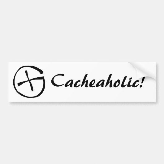 Cacheaholic! Bumpersticker (Voorkant)