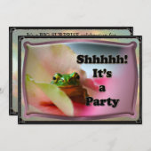 Cachette de grenouille invitation de la fête surpr (Devant / Derrière)