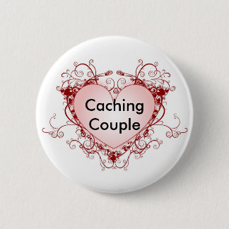 Caching Couple Geocaching Swag Pin Ronde Button 5,7 Cm
