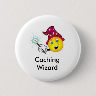 Caching Wizard Geocaching Swag Pin Ronde Button 5,7 Cm