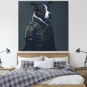 CACHORRO COM UNIFORME MILITAR #2 CANVAS AFDRUK (Insitu (Slaapkamer))
