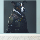CACHORRO COM UNIFORME MILITAR #2 CANVAS AFDRUK (Insitu (Houten vloer))