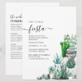 Cacti Bachelorette Weekend Party Itinerary Kaart (Voorkant / Achterkant)