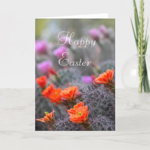 Cacti Blooms Happy Easter Feestdagen Kaart