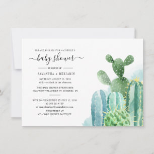 Cacti Botanische Waterverf Coupes Baby shower Kaart