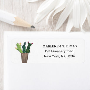 Cacti Cactus Desert Script Modern Succultics Etiket
