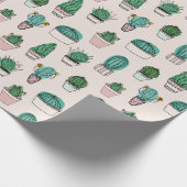Cacti Cactus Succulent Plant Patroon Cadeaupapier (Hoek)