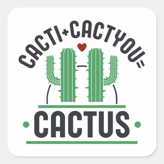 Cacti Cactyou Cactus Vierkante Sticker (Voorkant)
