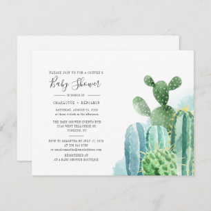 Cacti Couples Baby shower Waterverf Script Kaart