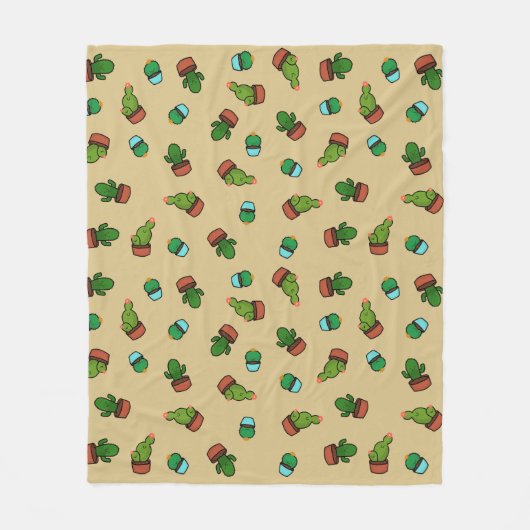 Cacti Cuties Throw Blanket Fleece Deken (Voorkant)