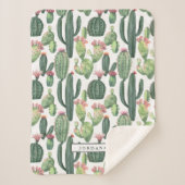 Cacti Desert Thema Gepersonaliseerd Sherpa Deken (Voorkant)