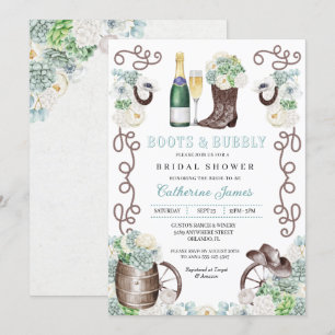 Cacti Floral Westerne Boots en bubbelbaar Vrijgeze Kaart