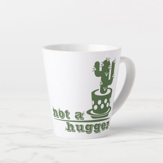 Cacti Geen knuffelcactus grappig gezegde Latte Mok (Rechterhoek)