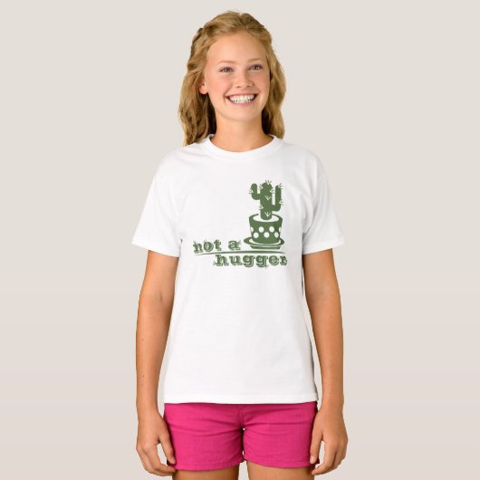 Cacti Geen knuffelcactus grappig gezegde T-shirt (Voorkant volledig)