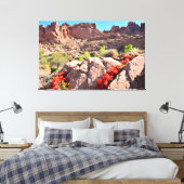 Cacti in Bloom Canvas Afdruk (Insitu (Slaapkamer))