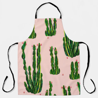 Cacti naadloze waterverf van het patroon. Cactus i Schort