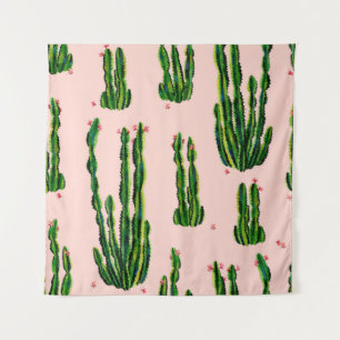Cacti naadloze waterverf van het patroon. Cactus i Wandkleed