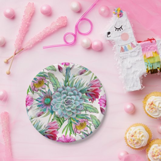 Cacti Pattern Papieren Bordje (Feest)