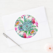 Cacti Pattern Ronde Sticker (Envelop)