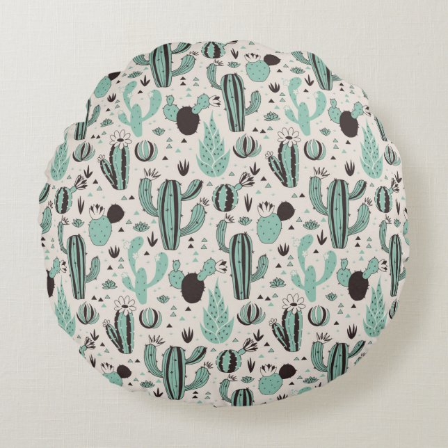 Cacti Rond Kussen (Voorkant)