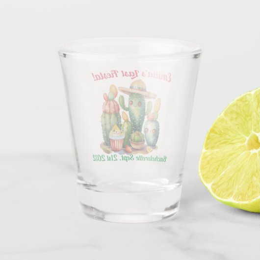 Cacti Shotglas, Fiesta Bachelorette Persoonlijk Shot Glas (Achterkant)