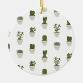 Cacti & Succulent - Wit Keramisch Ornament (Voorkant)