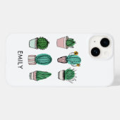 Cacti succulents afbeelding gepersonaliseerde naam Case-Mate iPhone case (Achterkant (horizontaal))
