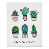 Cacti succulents illustration personalized poster perfect poster (Voorkant)