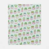 Cacti vetplanten Planten Doodles Pattern Fleece Deken (Voorkant)