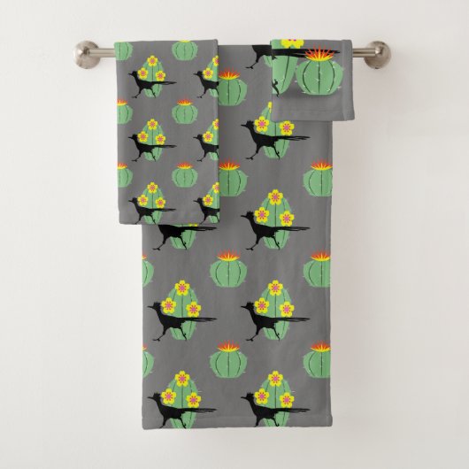 Cacti's en wegwerpmachines bad handdoek (Insitu)