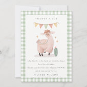 Cactus à carreaux verts Bohème Lama Invitation d'a (Devant)