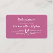 Cactus à l'aquarelle | Monogramme | Cartes de visi (Dos)