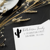 Cactus, aangepaste naam, script en retouradres 	rubberstempel