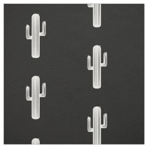 Cactus Afdrukken in zwart-wit Stof