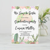 Cactus Afstuderen Fiesta Party Kaart (Staand voorkant)